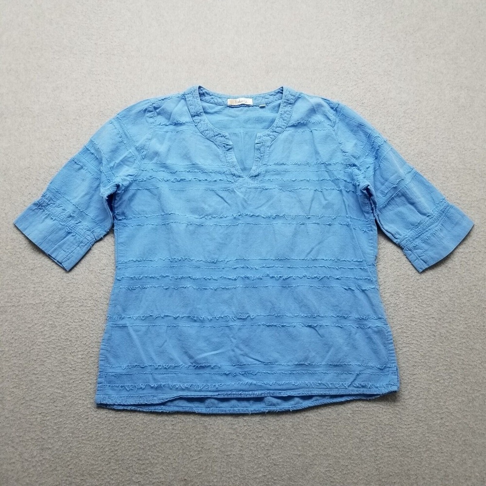Produce Company Shirt Womens Small Blue Short Sleeve‎